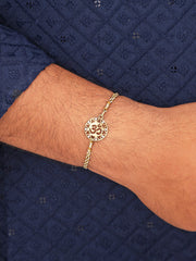 Gold Plated Om Rakhi For Brother-1