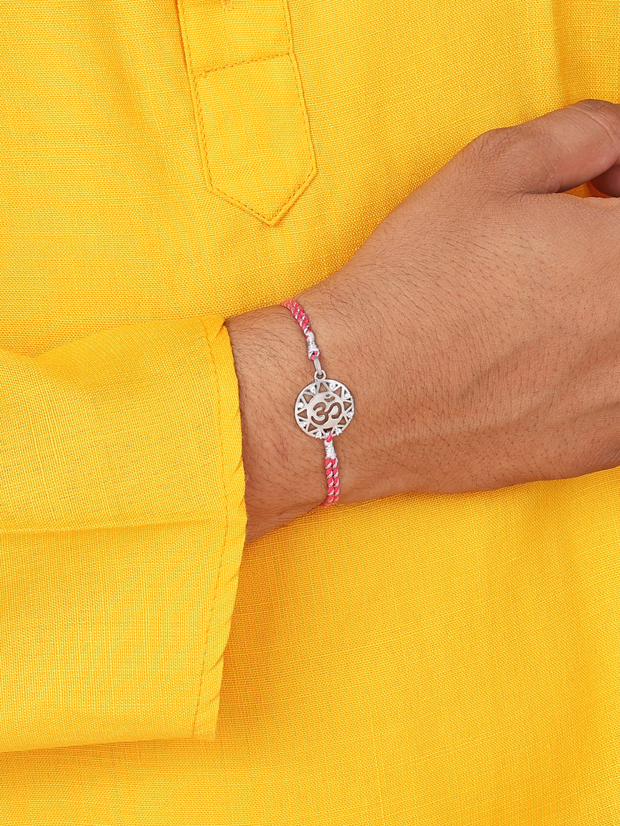 Om Silver Rakhi For Brother-1