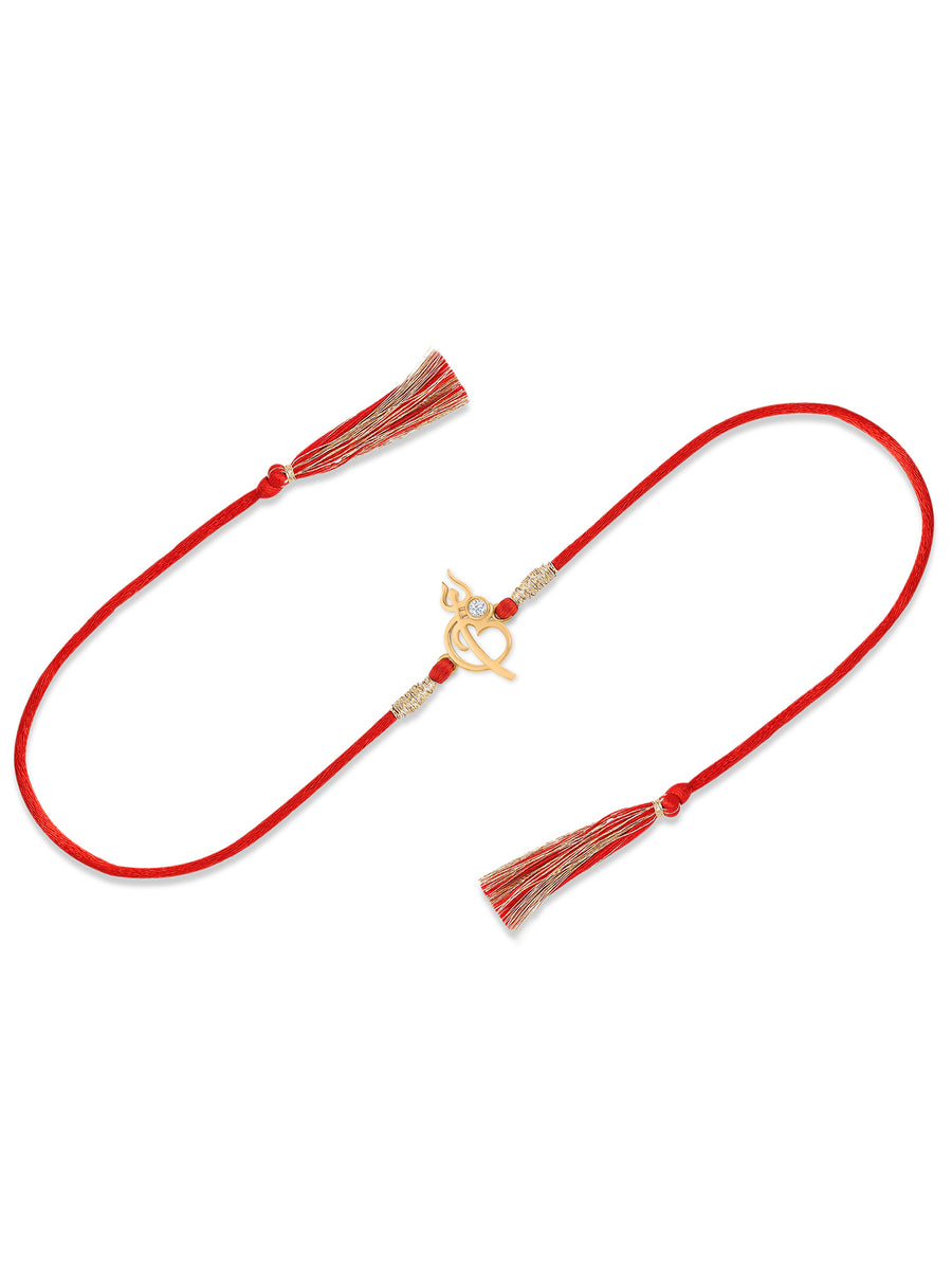 Divine Trishul Gold Rakhi For Brother-2