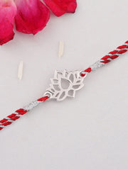 Lotus Pure Silver Rakhi for Brother