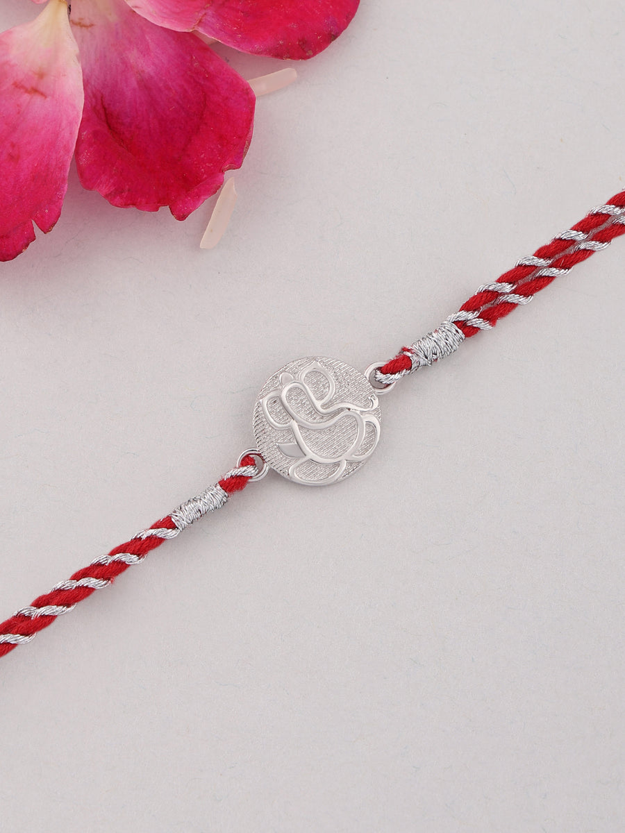 Jai Ganesha Silver Rakhi For Brother