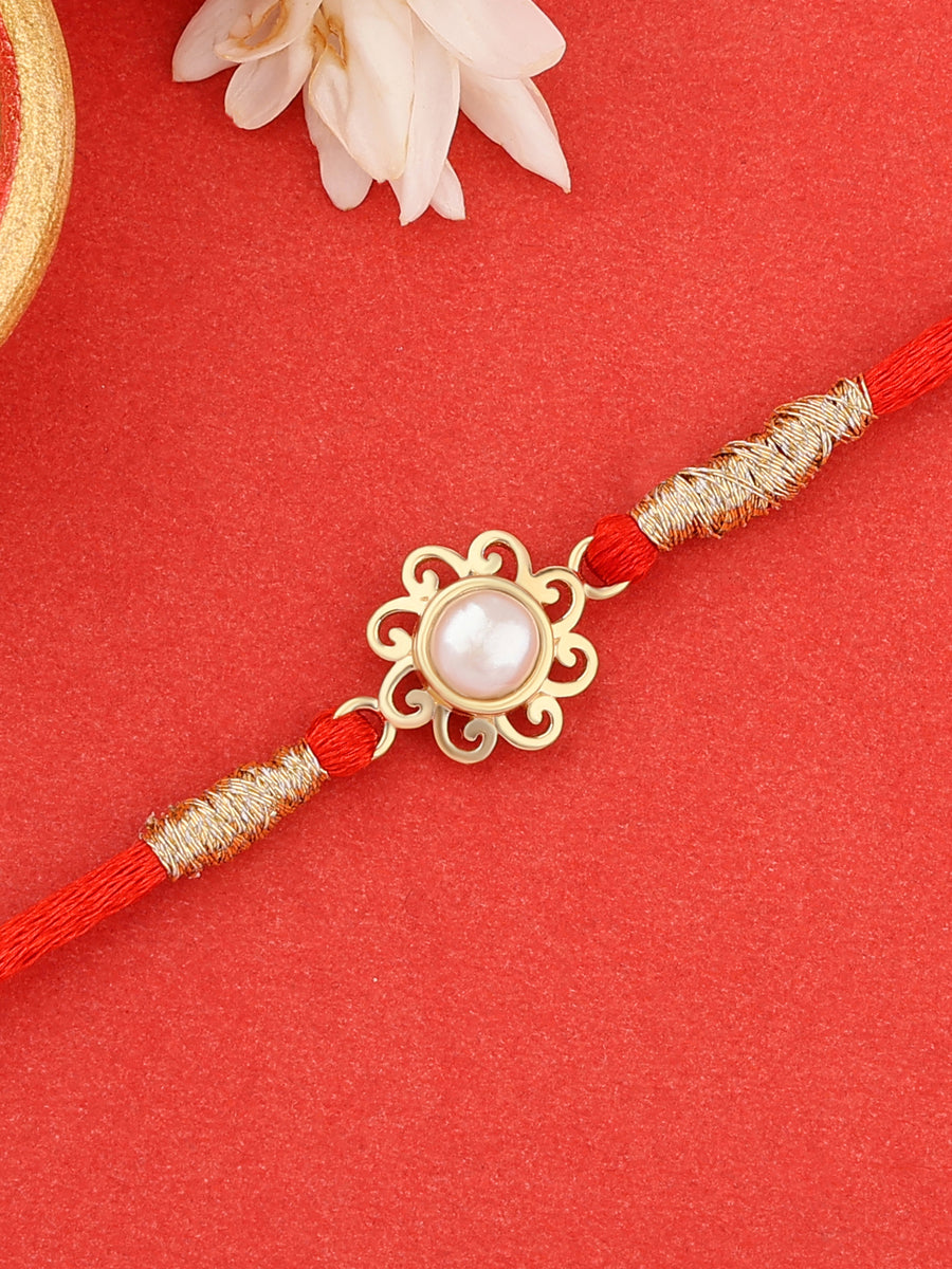 Pearl Gold Rakhi For Brother