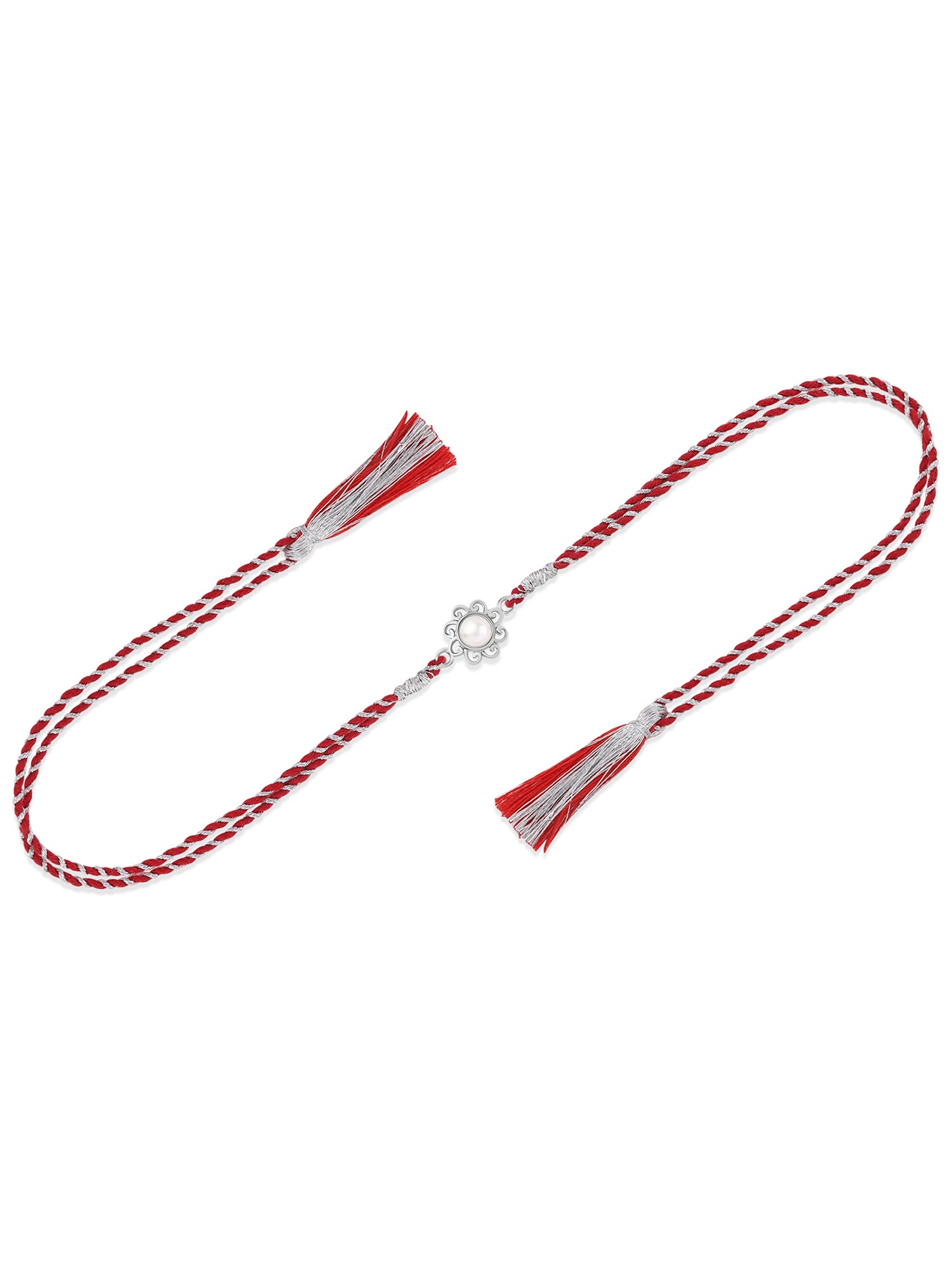 Pearl Silver Rakhi For Brother-1