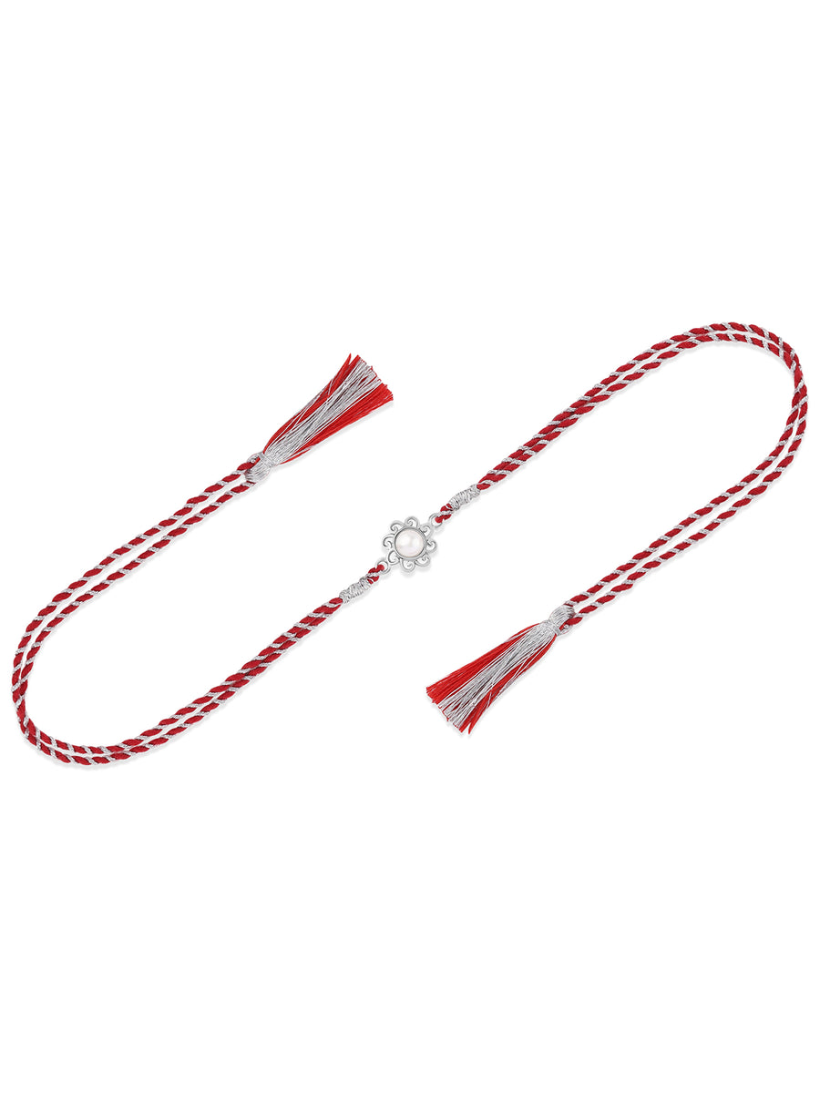 Pearl Silver Rakhi For Brother-1