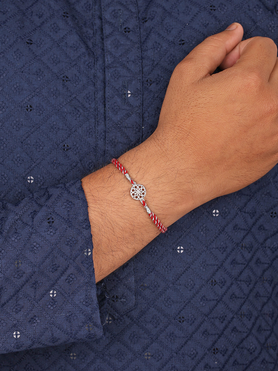 Trendy Silver Rakhi For Brother-1