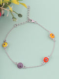 MULTI BEADS SILVER EVIL EYE BRACELET FOR GIRLS-1