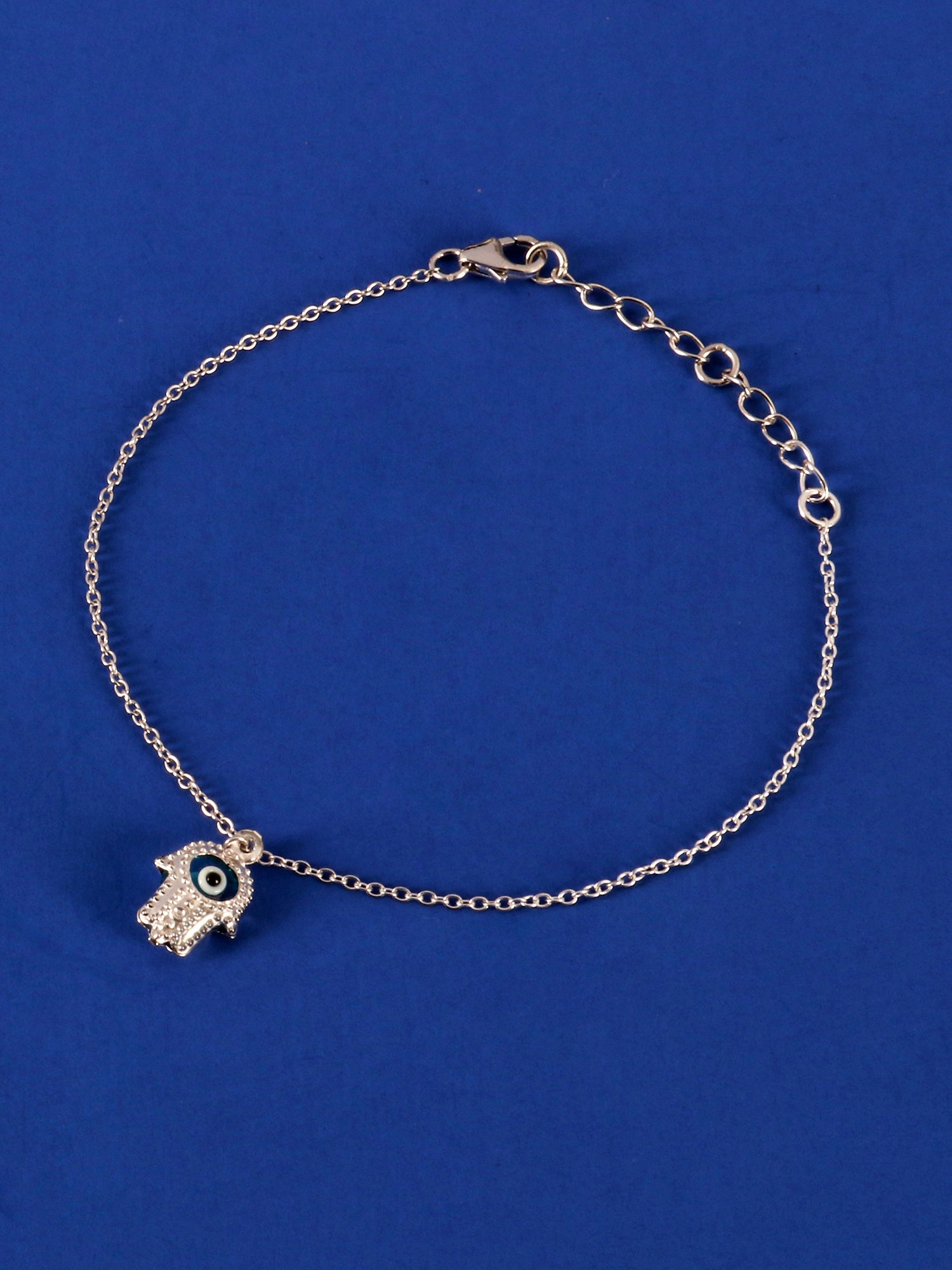 925 Silver Hamsa Hand Bracelet For Girls