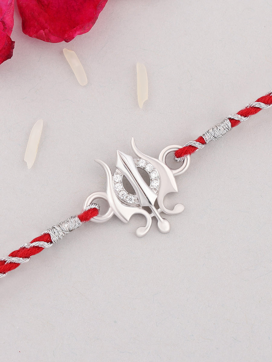 Silver Trishul Rakhi For Your Brother