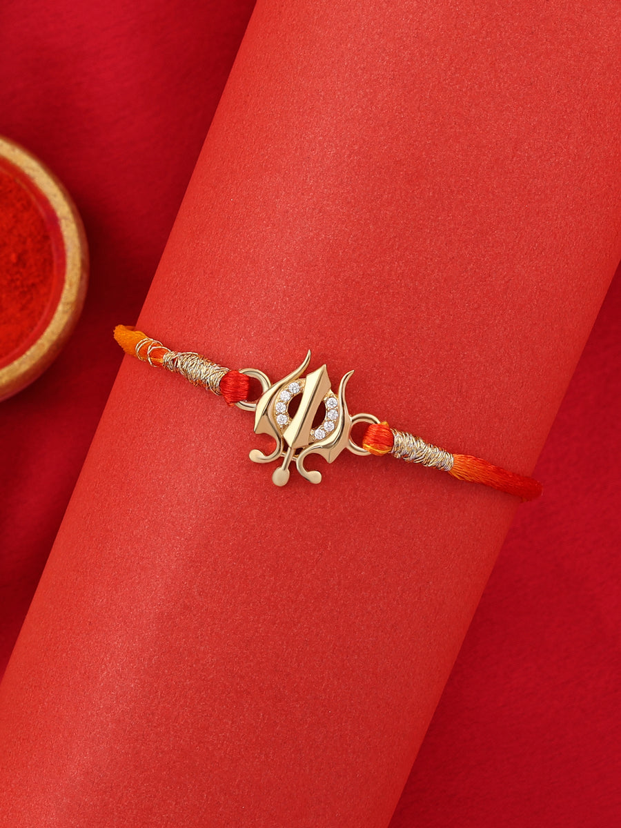 Golden Trishul Rakhi For Your Brother