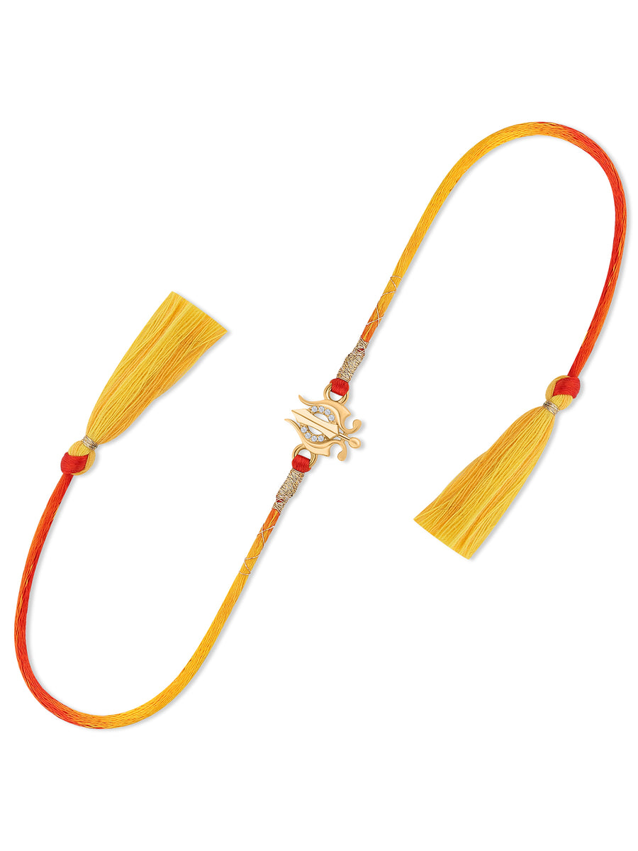 Golden Trishul Rakhi For Your Brother-2