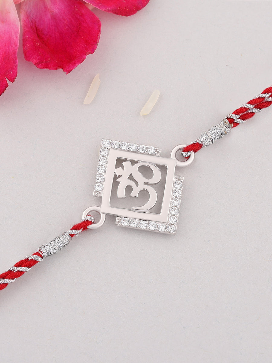 Divine Om Silver Rakhi For Brother