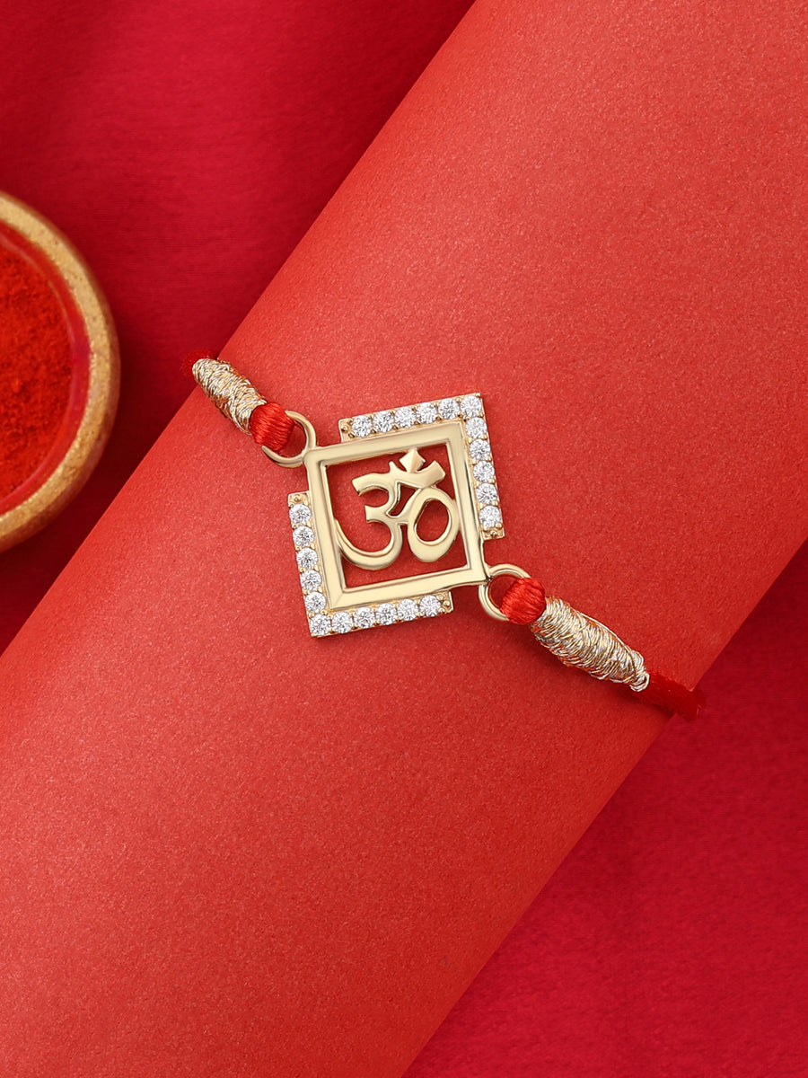 Divine Om Golden Rakhi For Brother