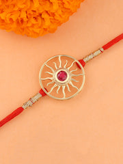 Golden Sun Rakhi Cum Pendant For Brother