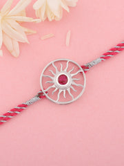 Sun Silver Rakhi Cum Pendant For Brother