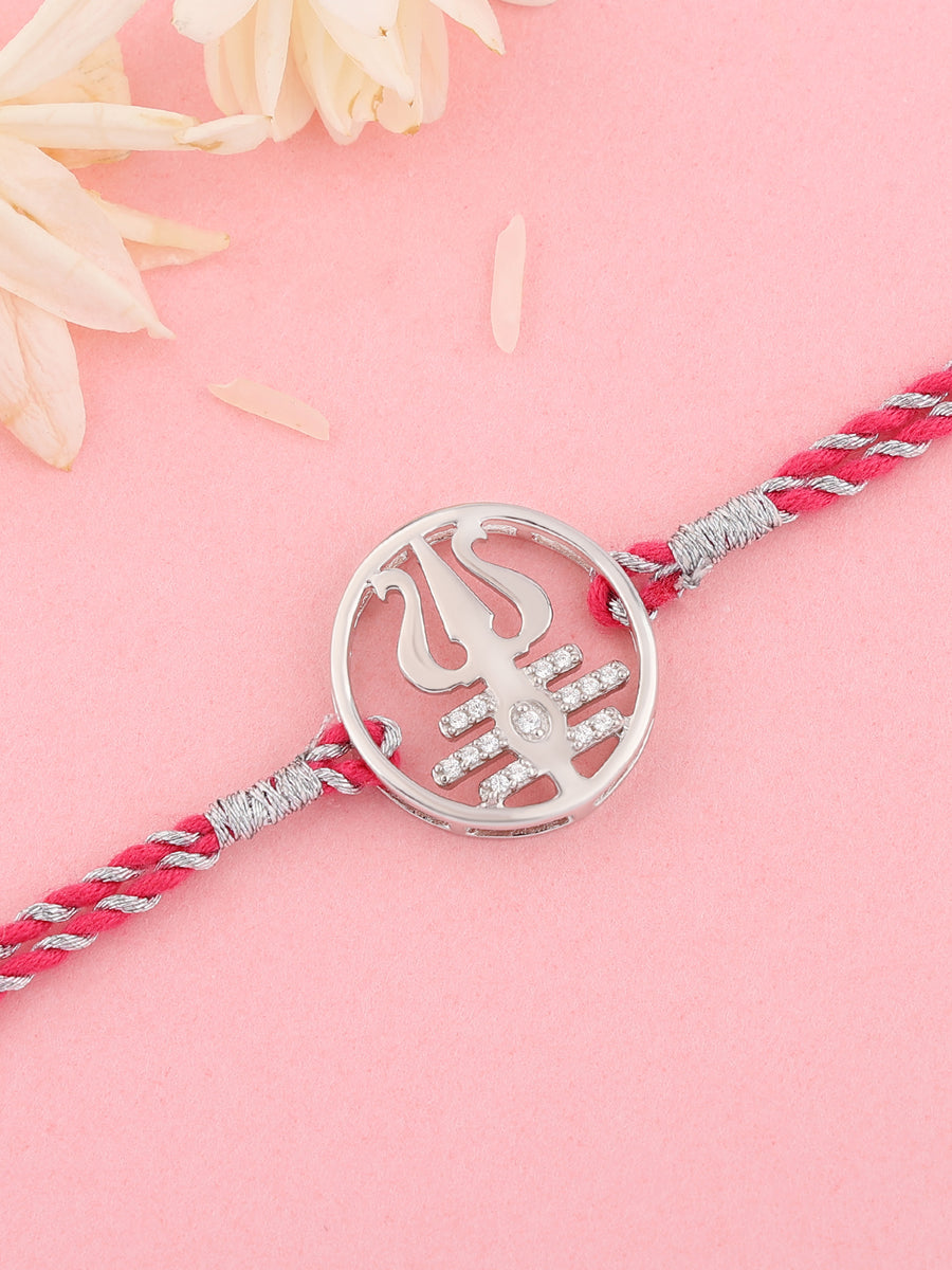 Trishul Silver Rakhi Cum Pendant For Brother