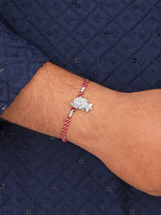 Holy Shreenathji Silver Rakhi For Brother-1