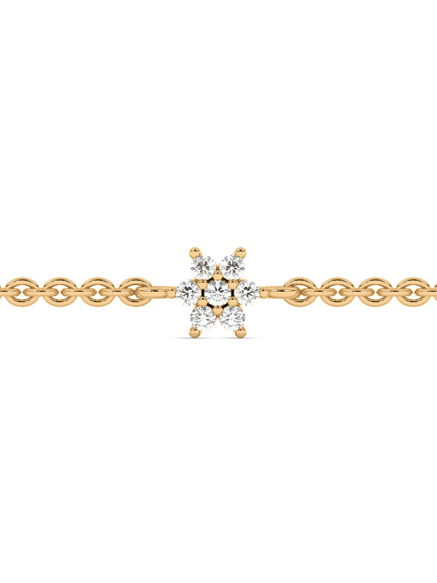 Daisy Diamond Flower Diamond Bracelet_1