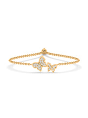 Radiant Butterfly Diamond Bracelet In Yellow Gold