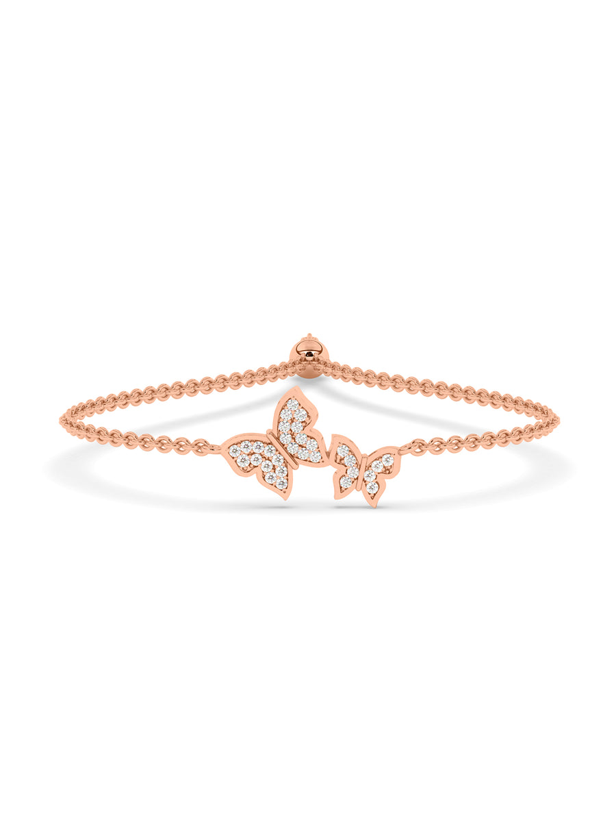 Radiant Butterfly Diamond Bracelet In Yellow Gold