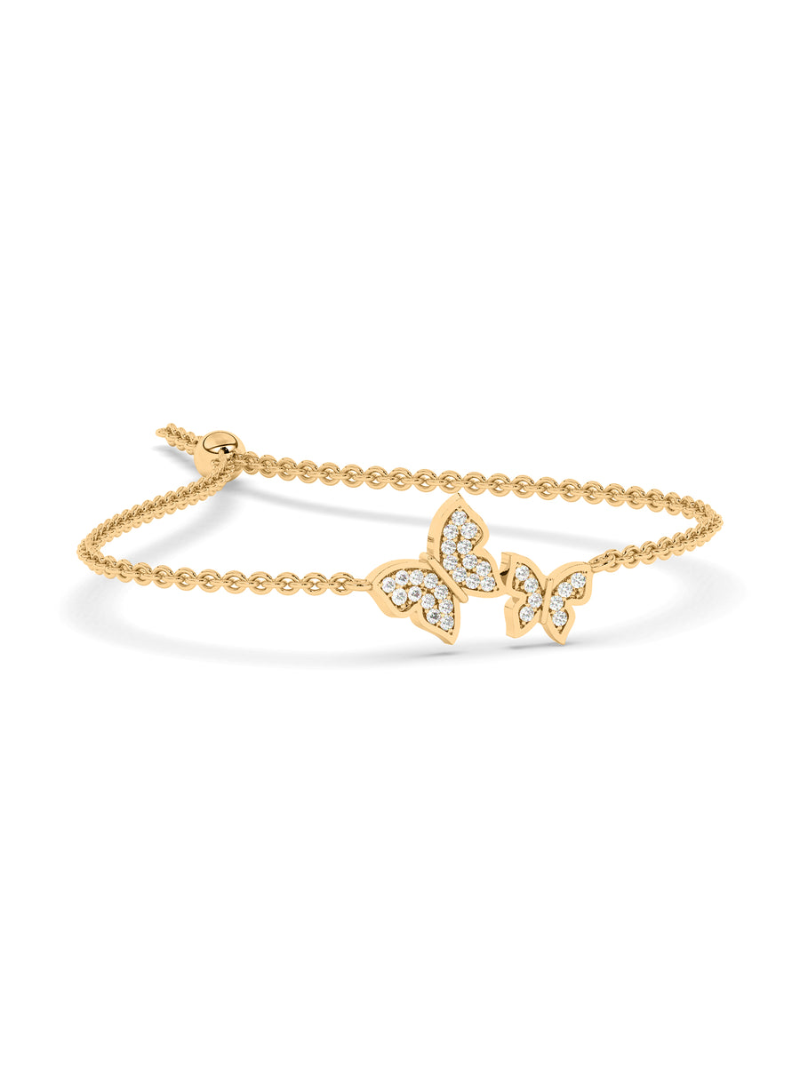 Radiant Butterfly Diamond Bracelet In Yellow Gold_3