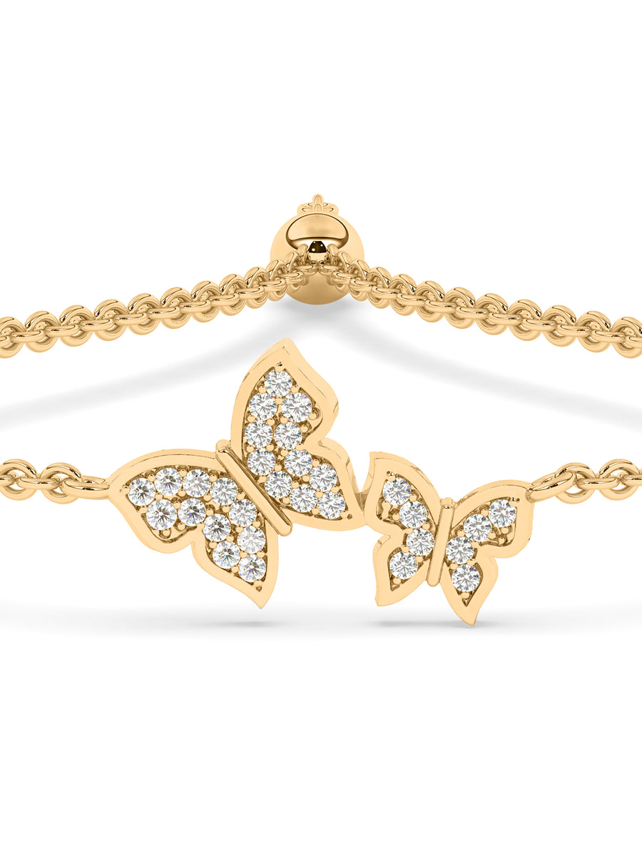 Radiant Butterfly Diamond Bracelet In Yellow Gold_2