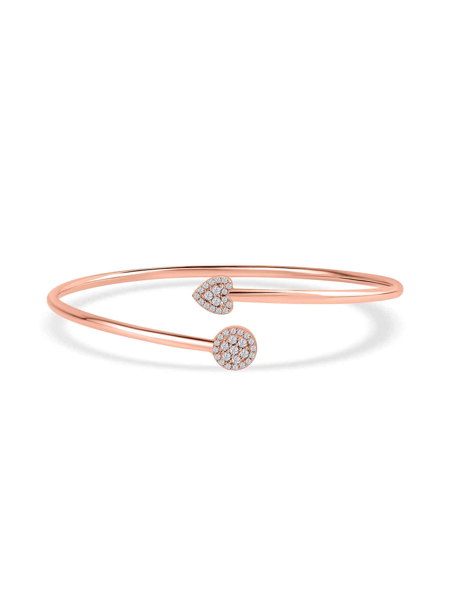 Heart Flex Rose Gold Bangle For Women