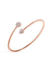 Heart Flex Rose Gold Bangle For Women-4