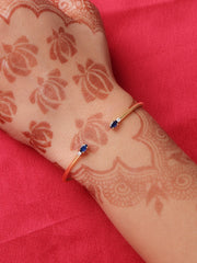 Blue Sapphire Golden Bangle For Women -2