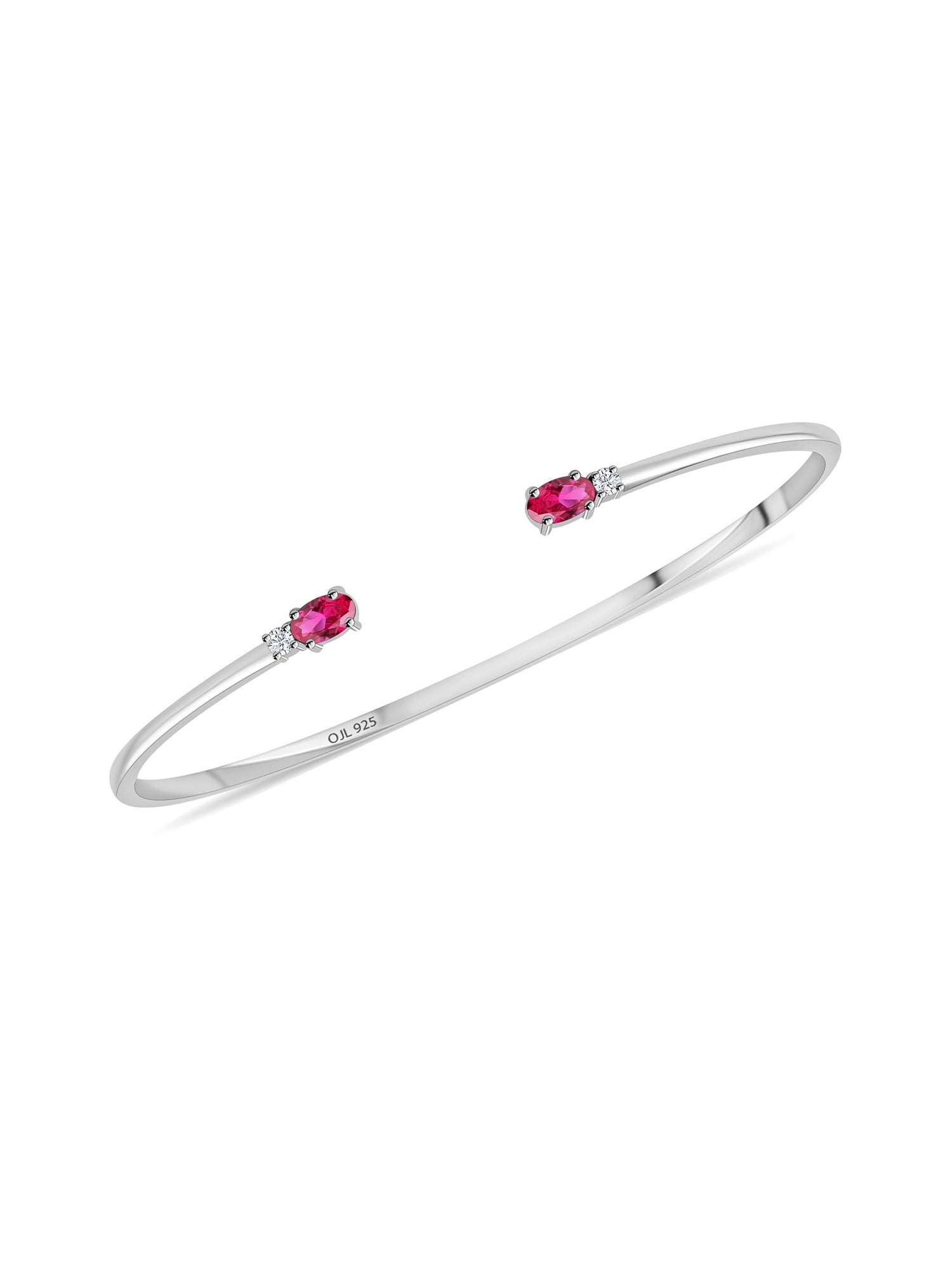 Rubina Silver Bangle For Women - Size 2.4