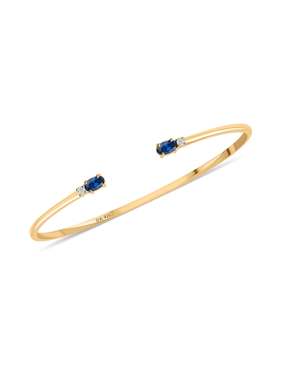 Blue Sapphire Golden Bangle For Women -1