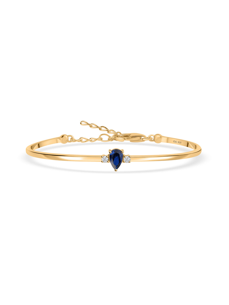 Sapphire Cuff Gold Bangle For Women-1