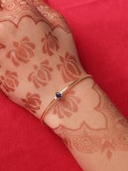 Sapphire Cuff Gold Bangle For Women-3