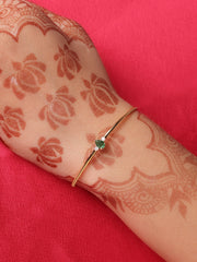 Emerald Gold Cuff Bangle For Women-2