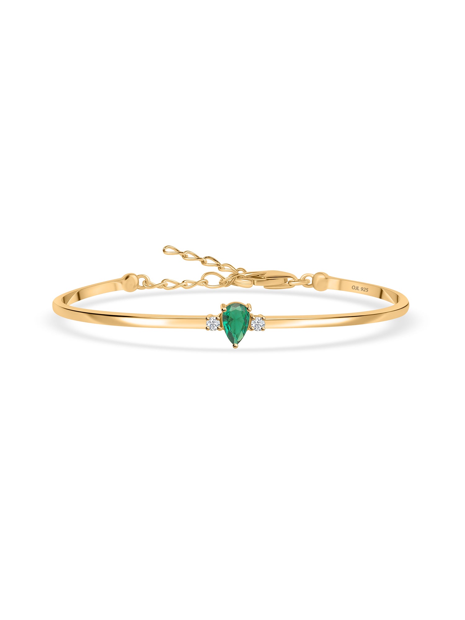 Emerald Gold Cuff Bangle For Women-1