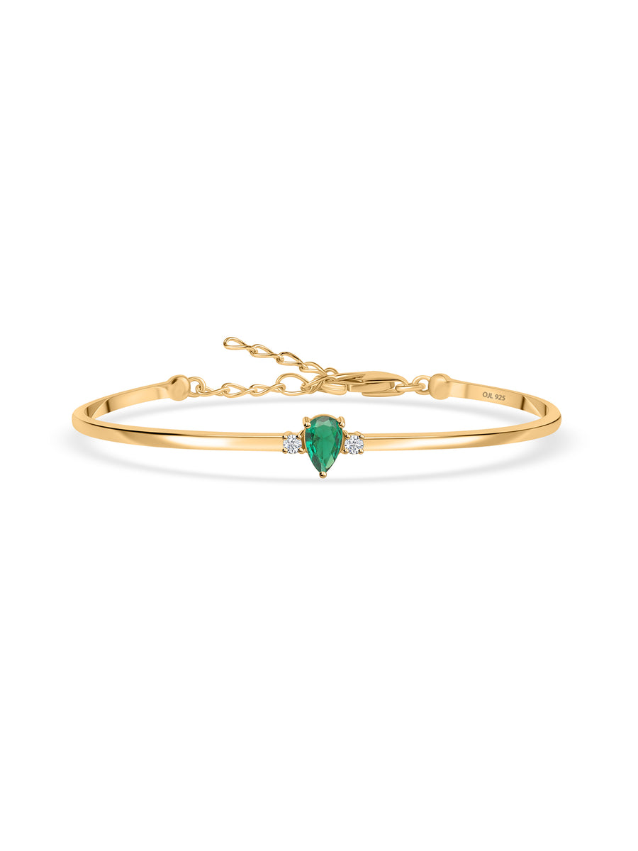 Emerald Gold Cuff Bangle For Women-1