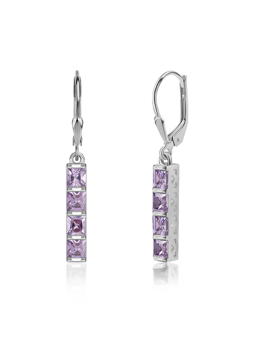 Amethyst Dangling Earrings For Women