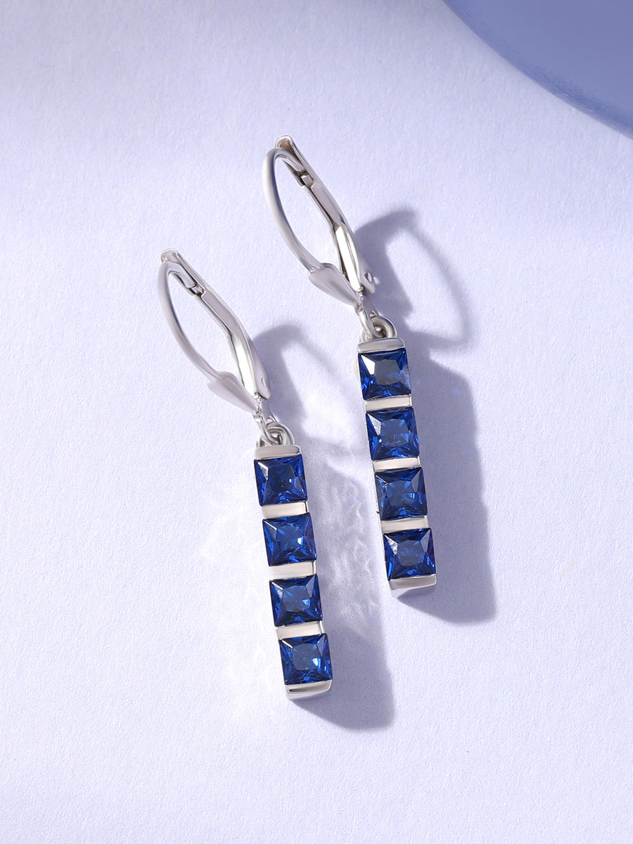 Sapphire Dangling Earrings For Women-8