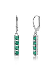 Linear Emerald Earrings For Women