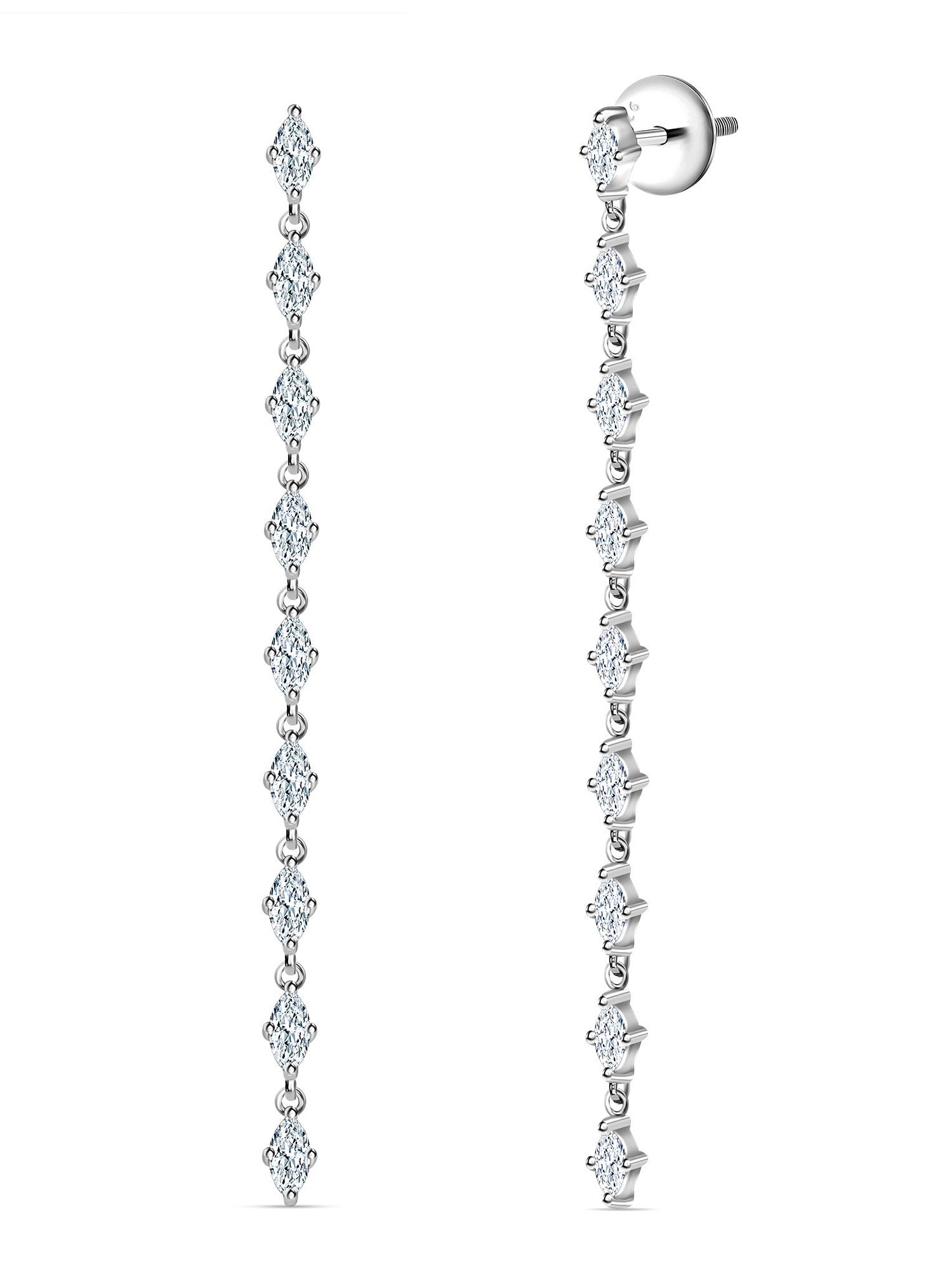 Day To Night Diamond Look Dangle Earrings-3