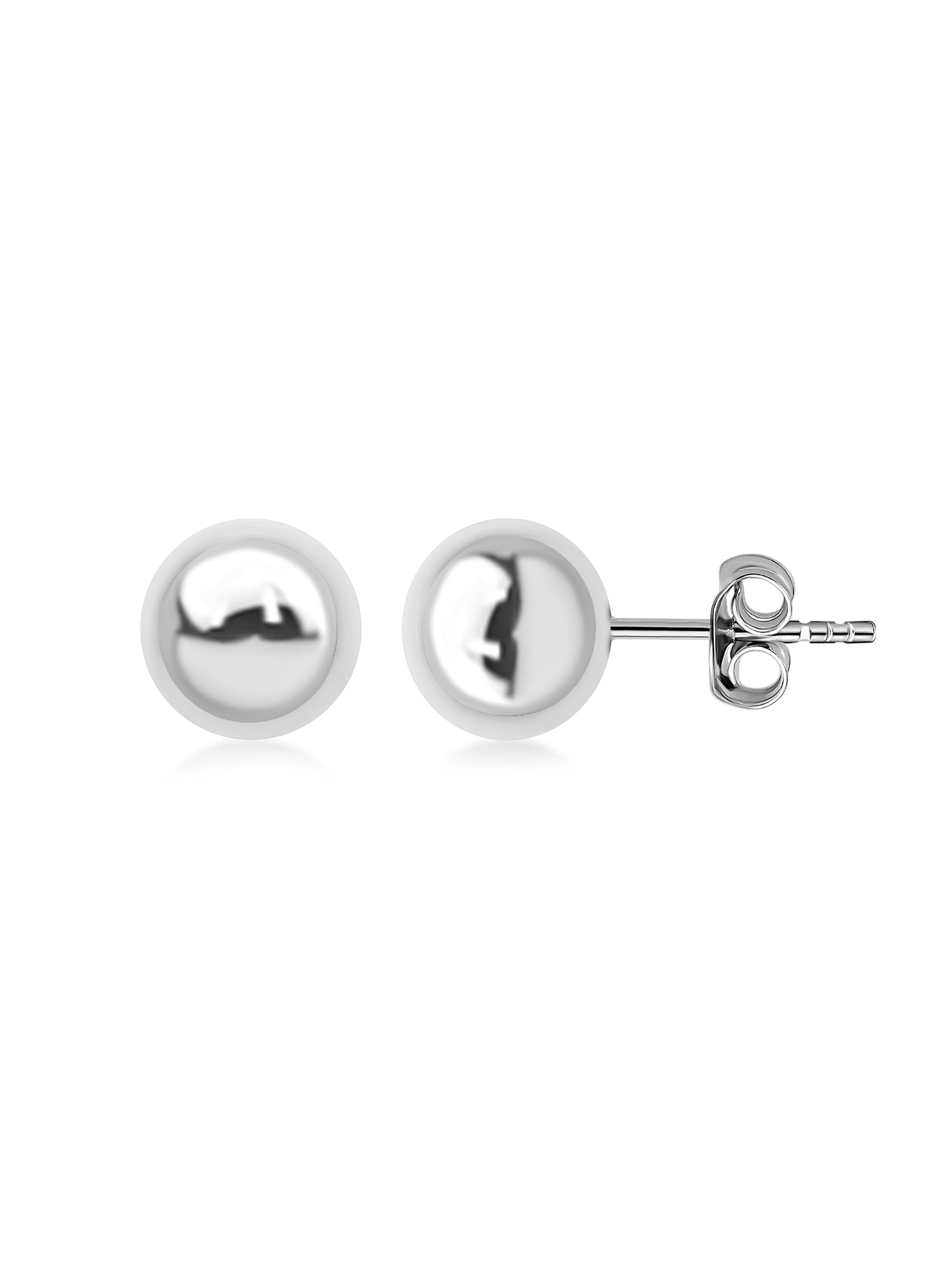 6 MM Silver Ball Stud Earrings-1