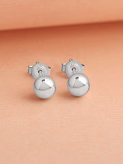 6 MM Silver Ball Stud Earrings