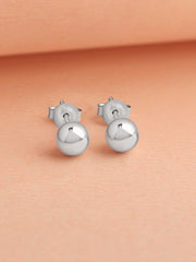 4 MM Silver Ball Stud Earrings