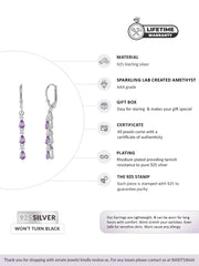 Amethyst Silver Dangle Earrings For Women