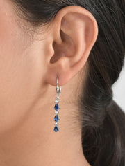 Sapphire Linear Dangler Earrings For Women-1