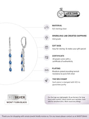 Sapphire Linear Dangler Earrings For Women-5