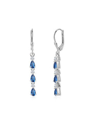 Sapphire Linear Dangler Earrings  For Women