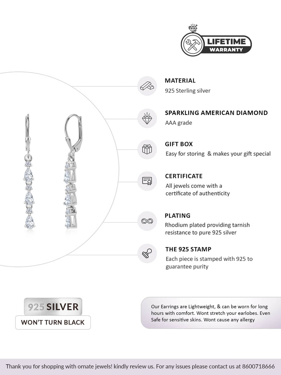 Diamond Look Dangler Earrings For Women-5