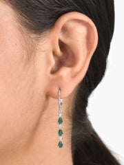 Emerald Linear Dangler Earrings For Women-1