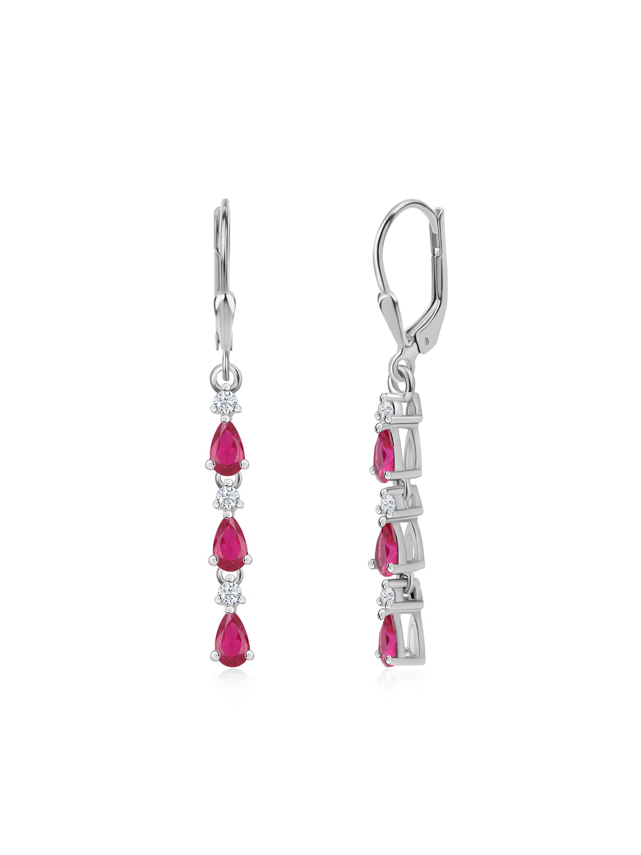 Ruby Linear Dangler Earrings For Women