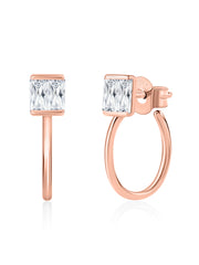 Rose Gold Half Hoop Earrings For Women